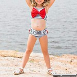Procyon 2pcs Baby Girl Halter Swimsuit Bowknot Striped Bathing Suits for Children Two Pieces Swimwear Beach Bikini Set Girls Infant Suit 1-2T